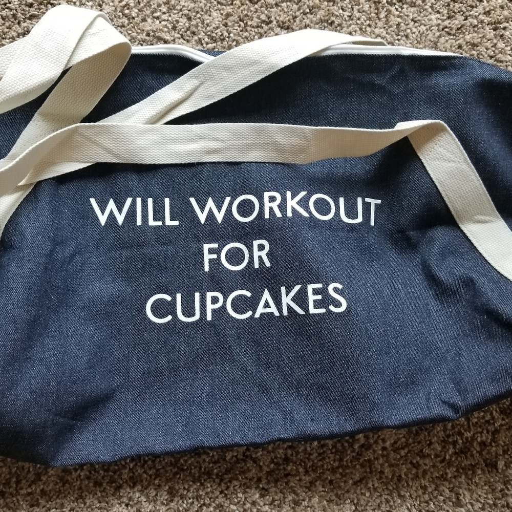 Super cute denim duffle/gym bag